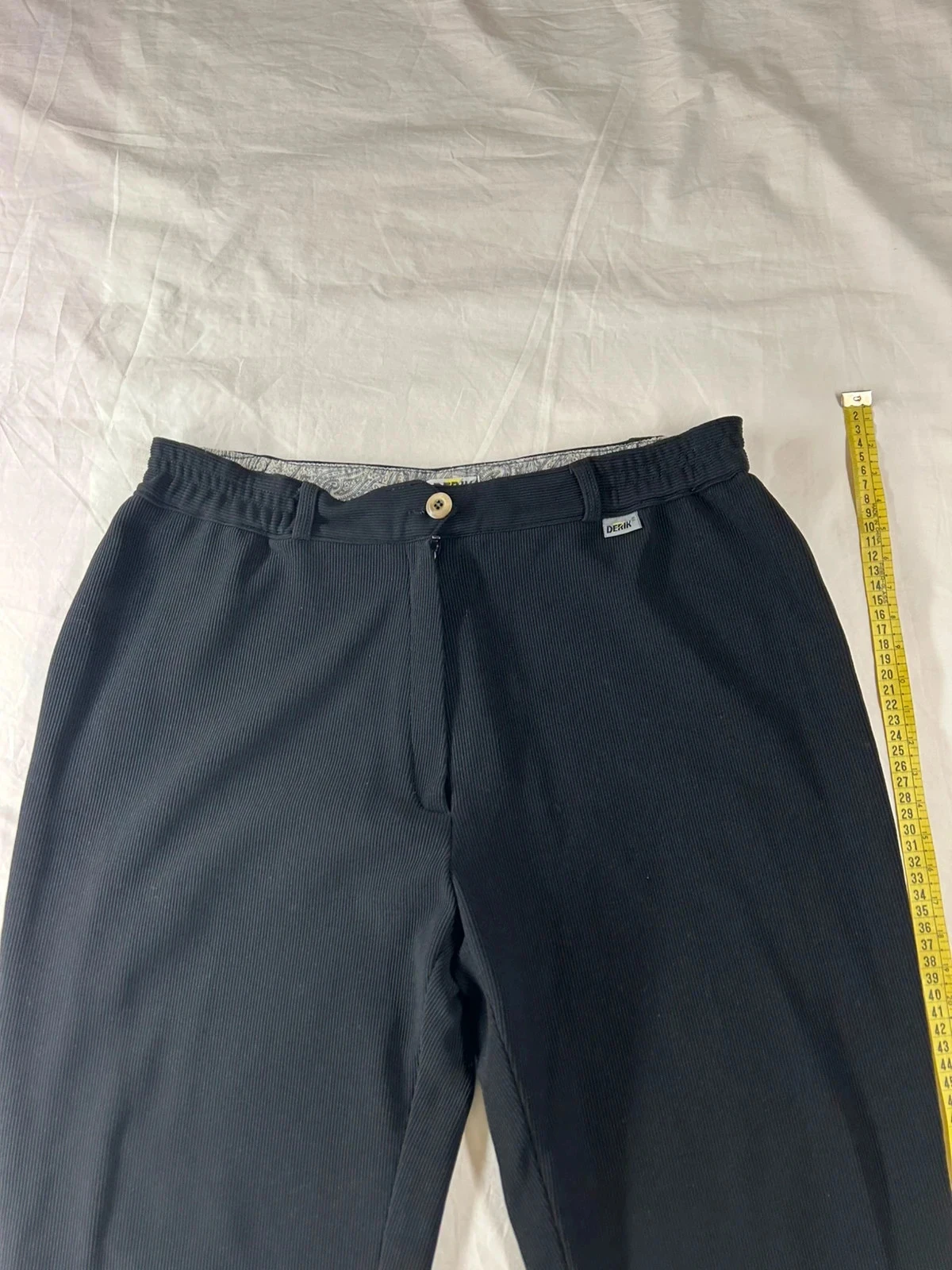 Pantalon legging vintage noir Derik en polyamide – photo 2